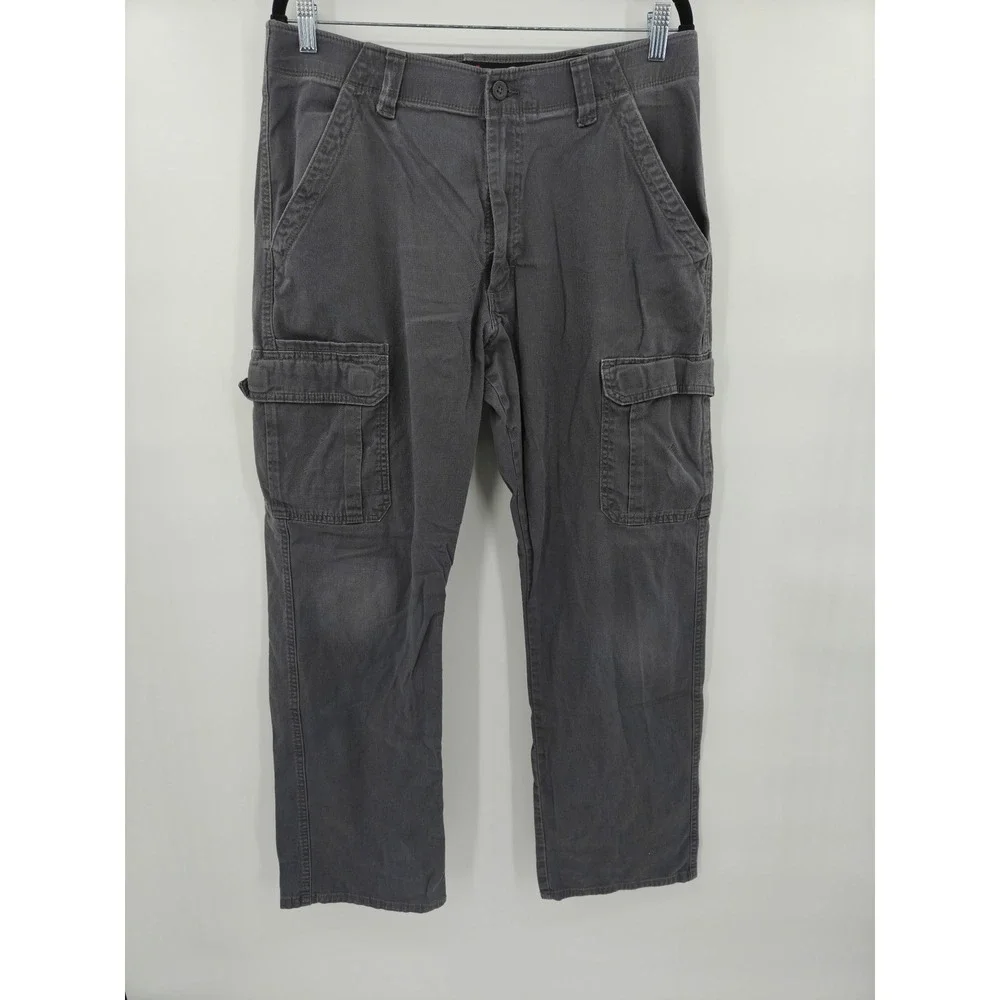 Wrangler ATG All Terrain Gear Mens 34x32 Gray Stretch Canvas Cargo Pants